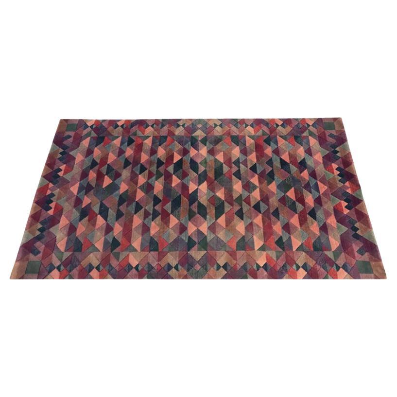 1980s Woolen Rug by Missoni for T&J Vestor called "Luxor", Made in Italy For Sale