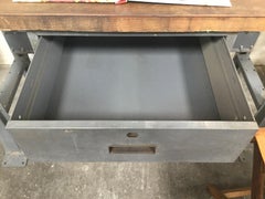 Metal Work Table with Drawer