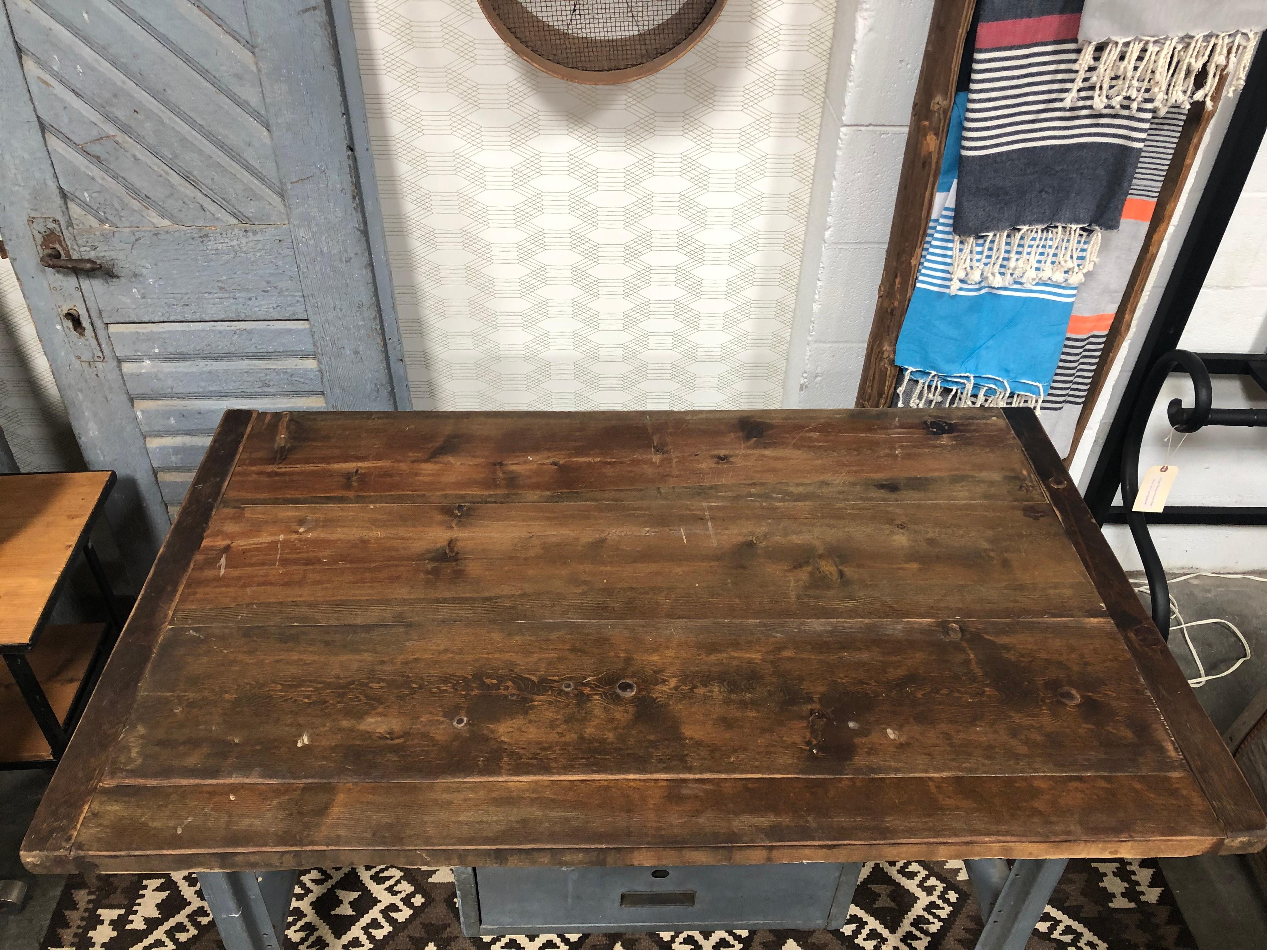 Metal Work Table with Drawer 1