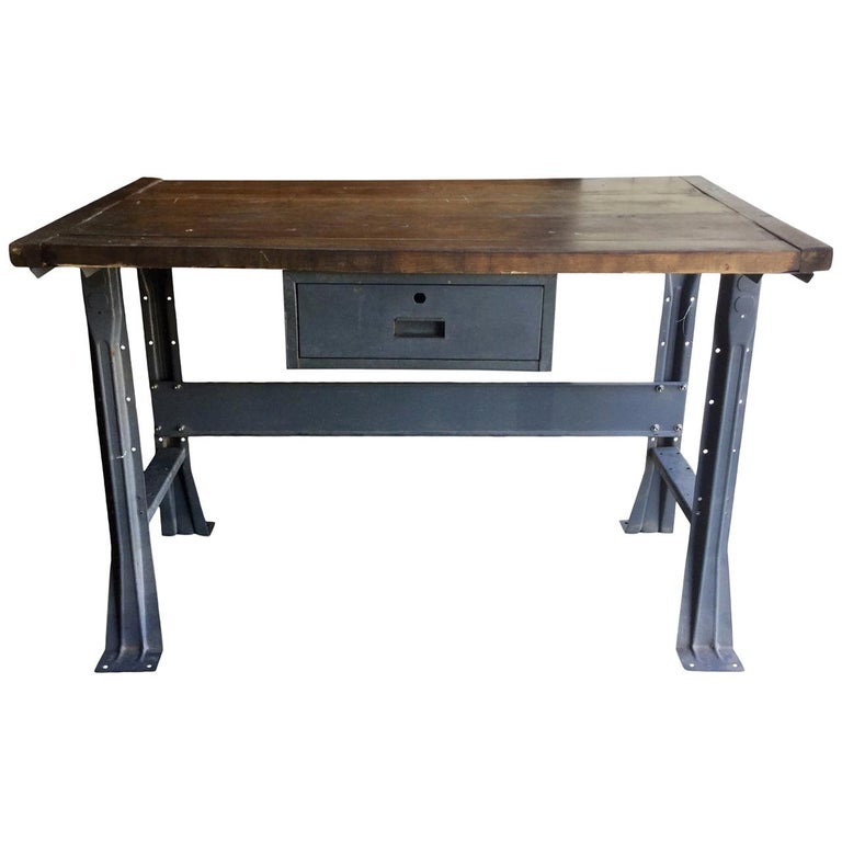 Metal Work Table with Drawer at 1stDibs metal working tables, metal