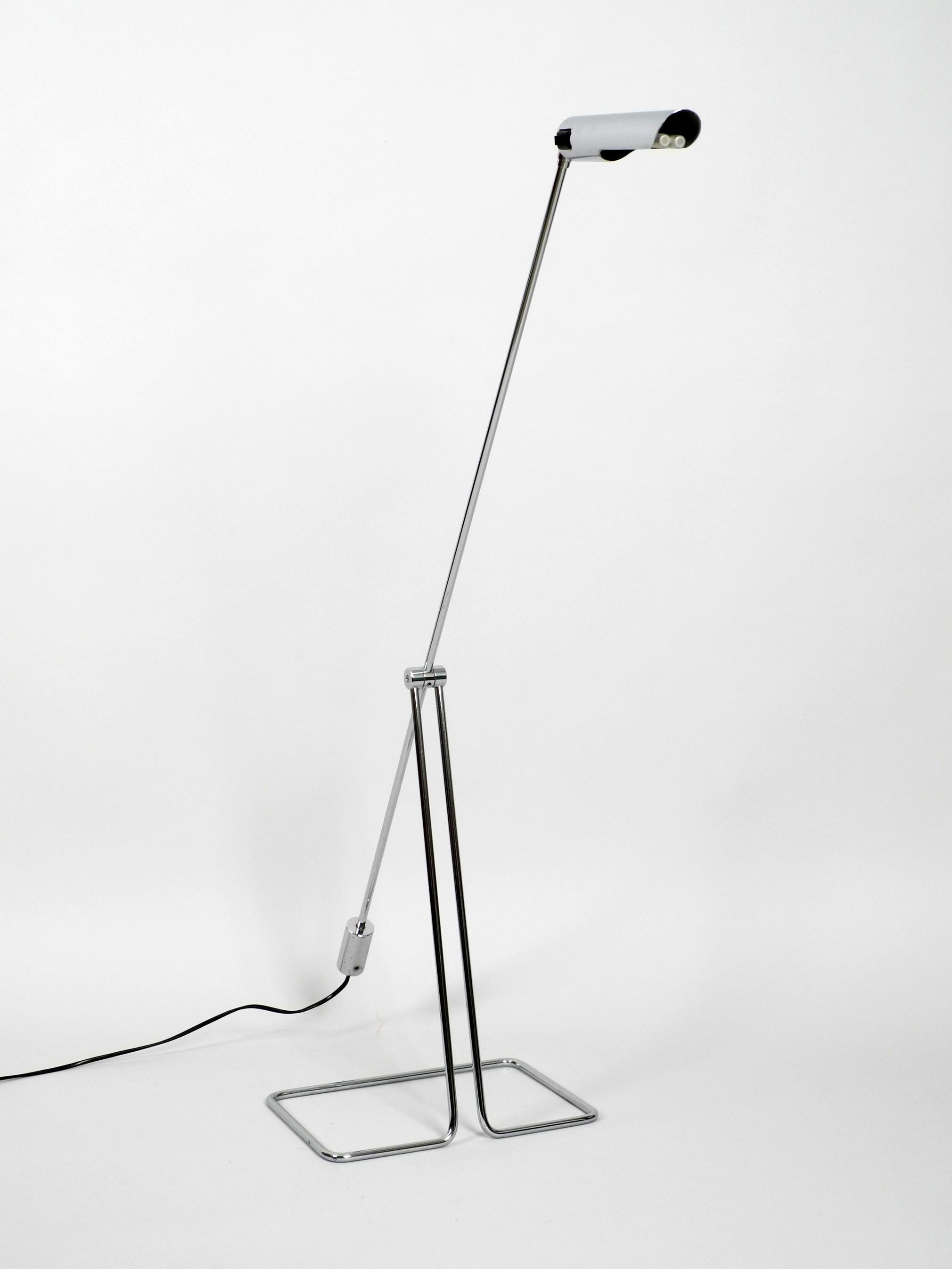 1980s Extra Large Chromed Metal Floor Desk Lamp by Ikea, Model OMI L 705 5