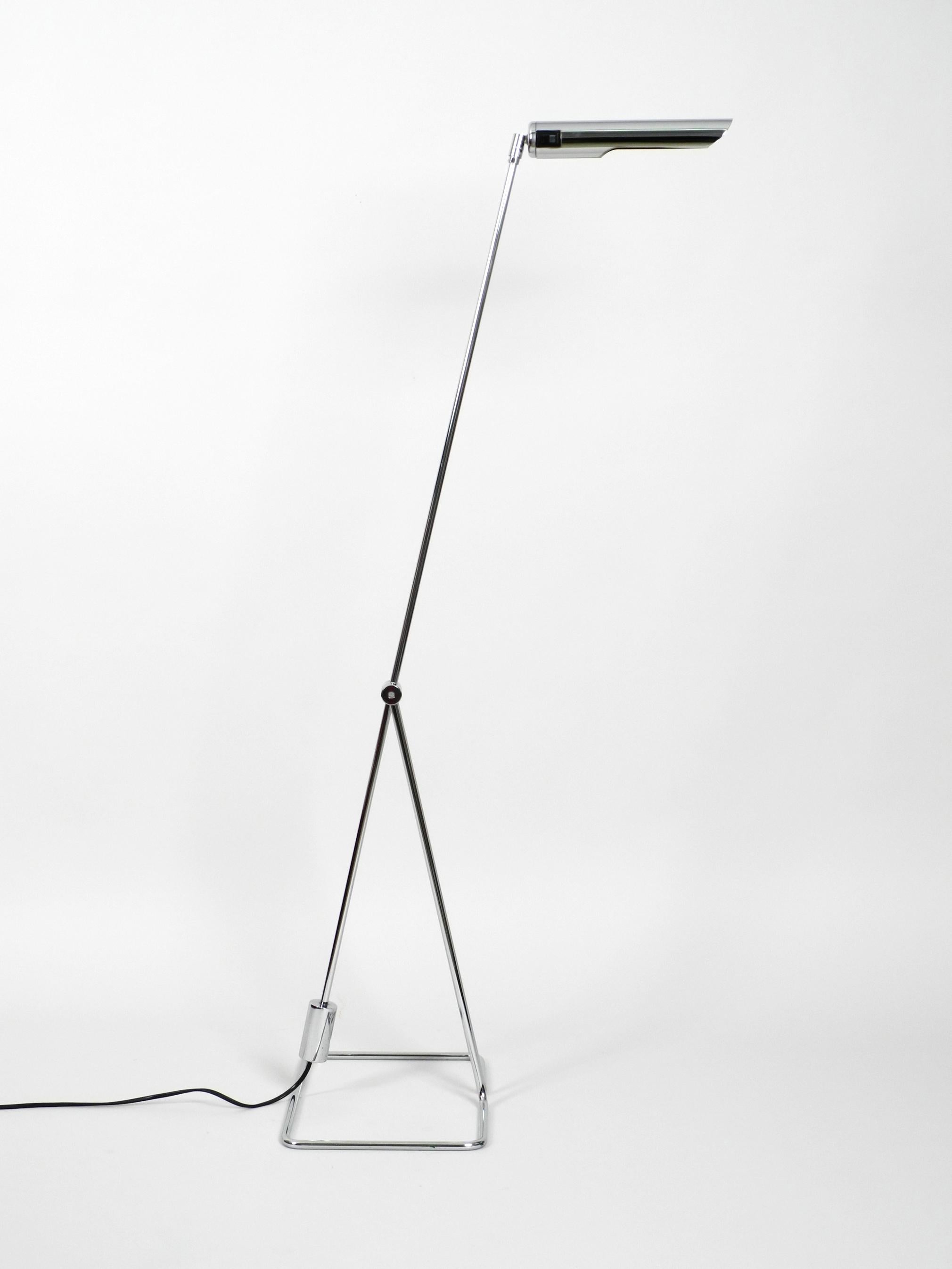 1980s Extra Large Chromed Metal Floor Desk Lamp by Ikea, Model OMI L 705 6