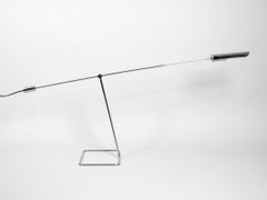 1980s Extra Large Chromed Metal Floor Desk Lamp by Ikea, Model OMI L 705