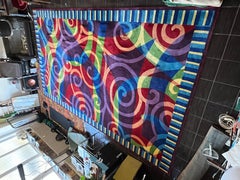 1980s XXL huge Design abstract high quality wool carpet/rug for Hilton hotel