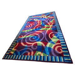 1980s XXL huge Design abstract high quality wool carpet/rug for Hilton hotel