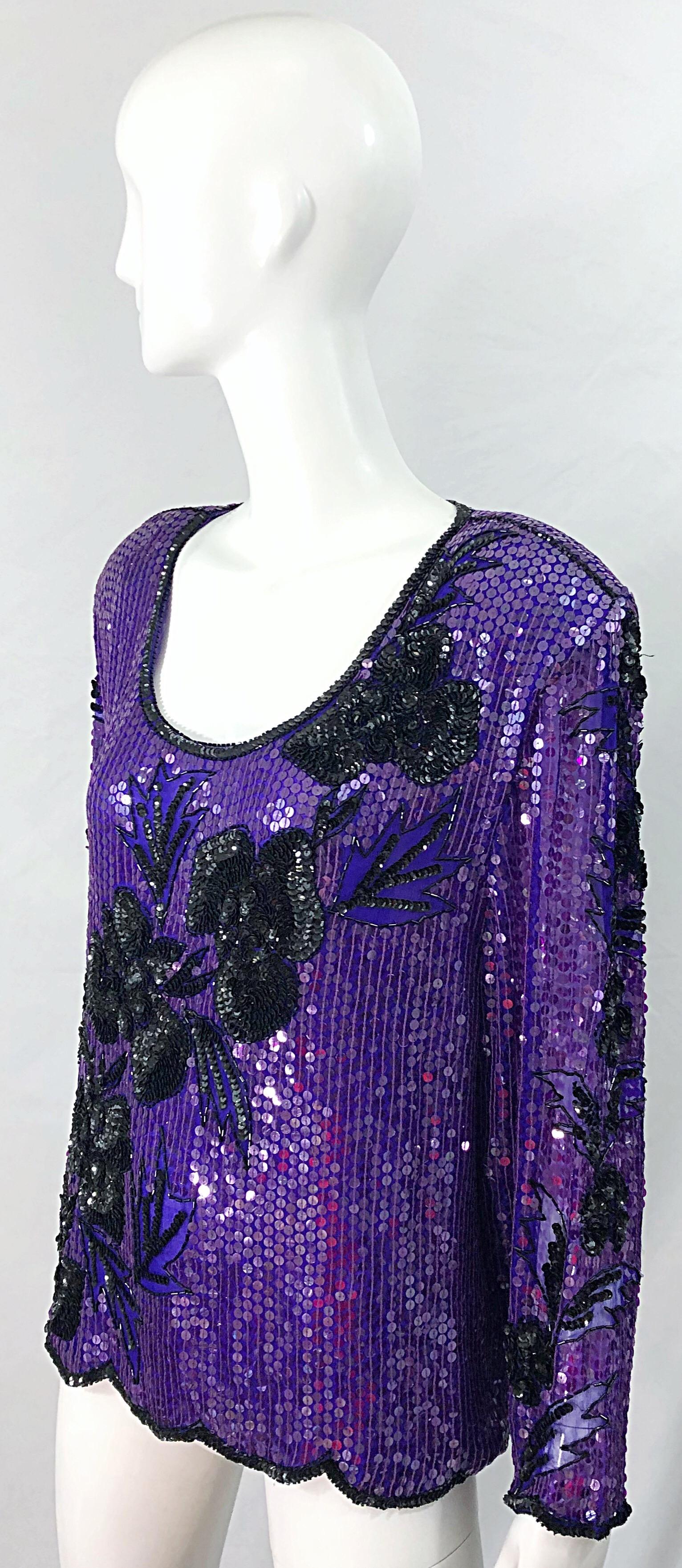 purple sequence blouse