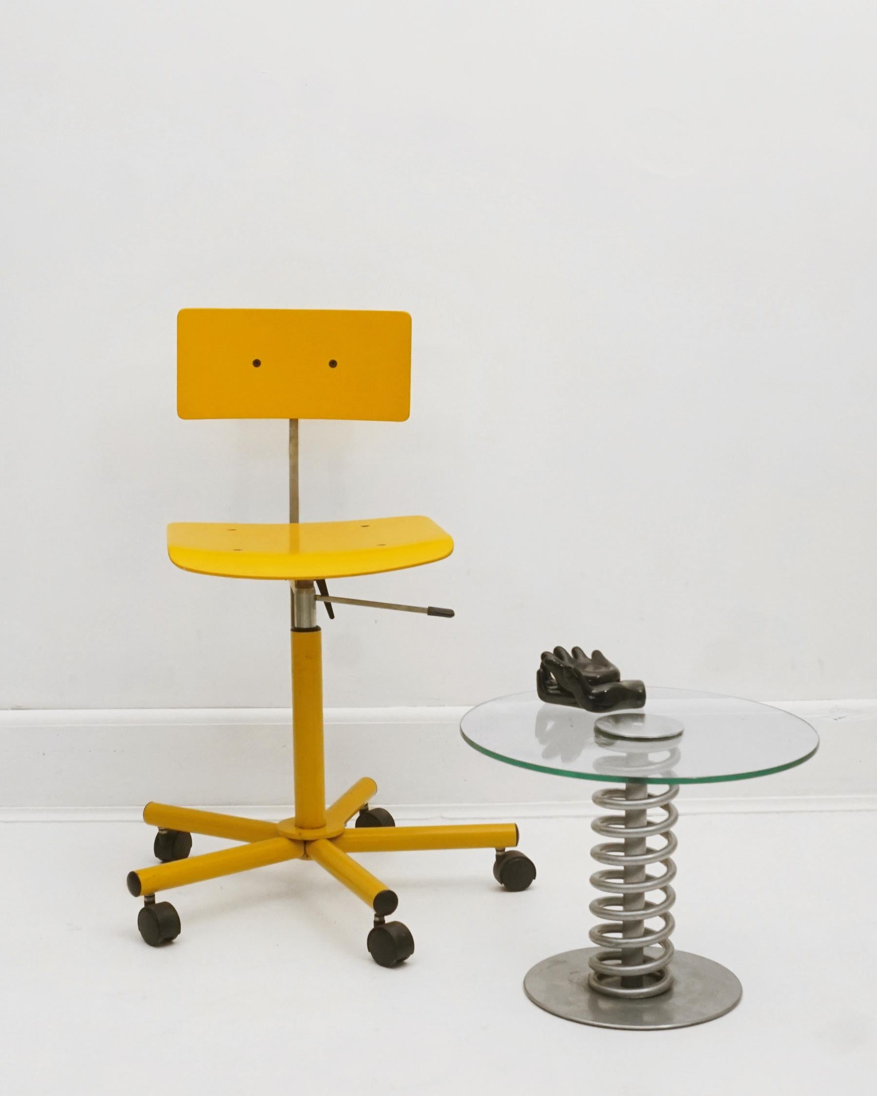 Fin du 20e siècle Chaise de bureau jaune Anna Anselmi pour Bieffeplast, années 1980 en vente