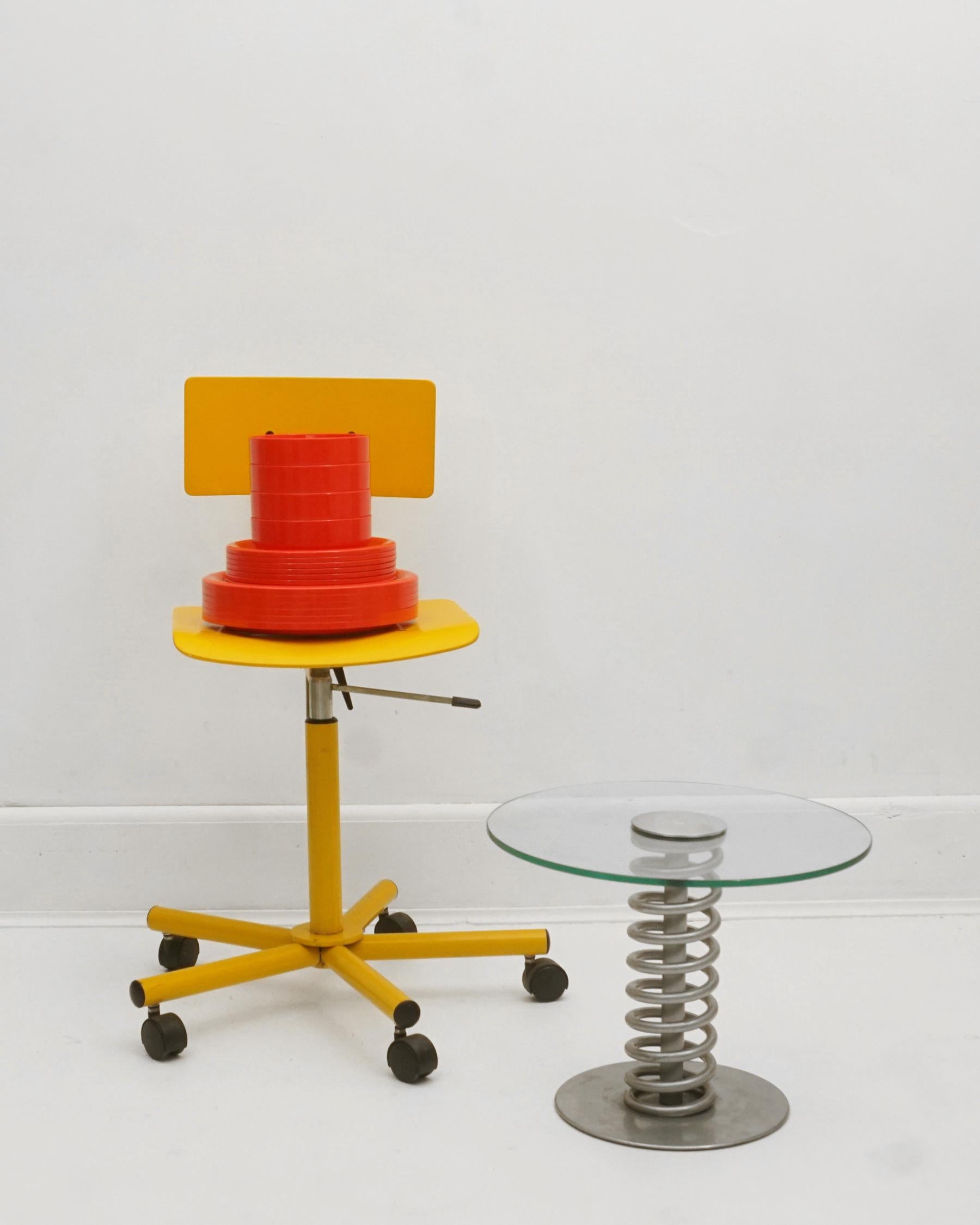 Métal Chaise de bureau jaune Anna Anselmi pour Bieffeplast, années 1980 en vente