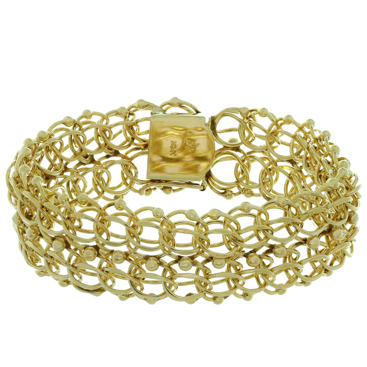 1980s Yellow Gold and stone set Bracelet at 1stDibs