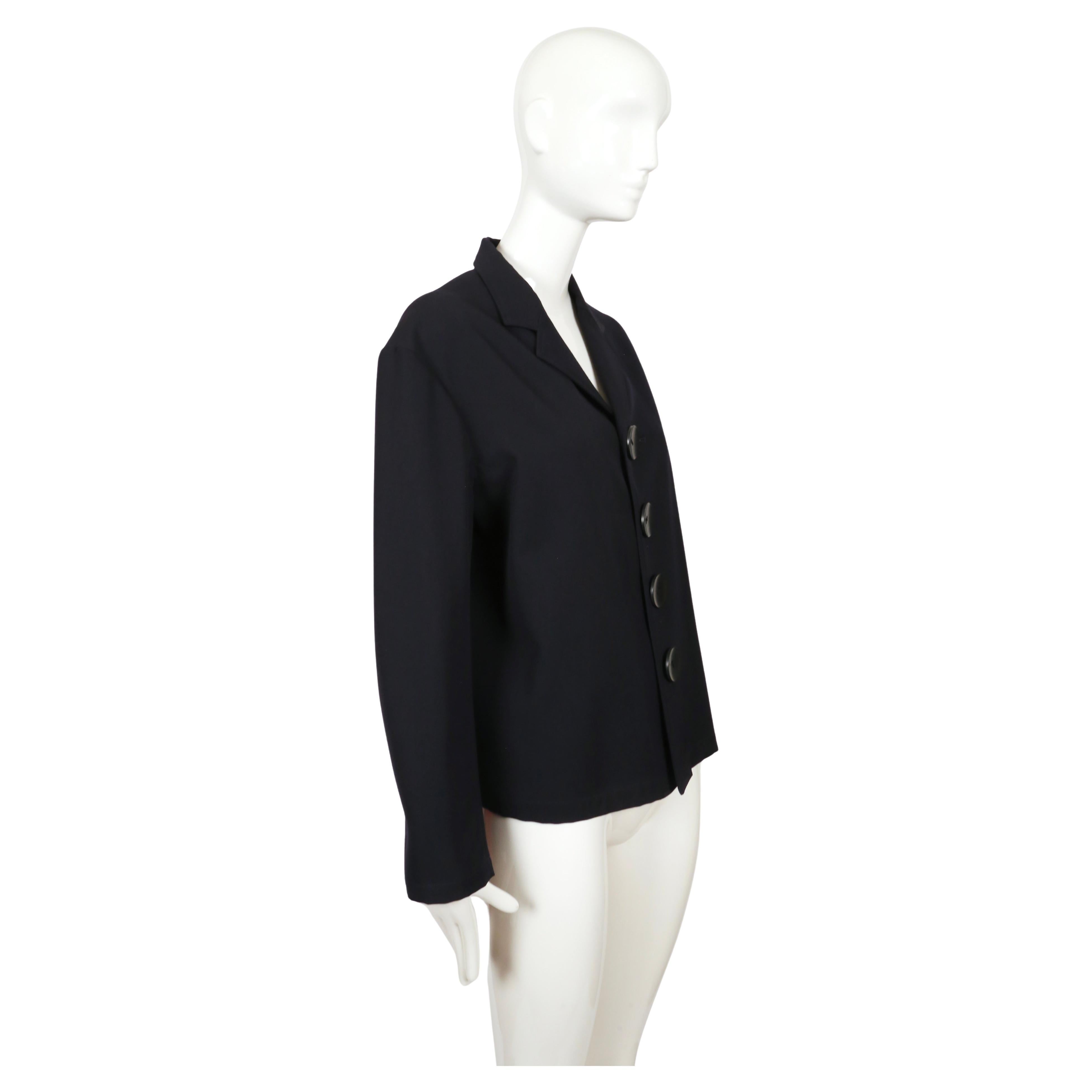 Chaqueta ligera de gabardina de lana de los años 80 YOHJI YAMAMOTO con botones sobredimensionados en Bueno estado para la venta en San Fransisco, CA