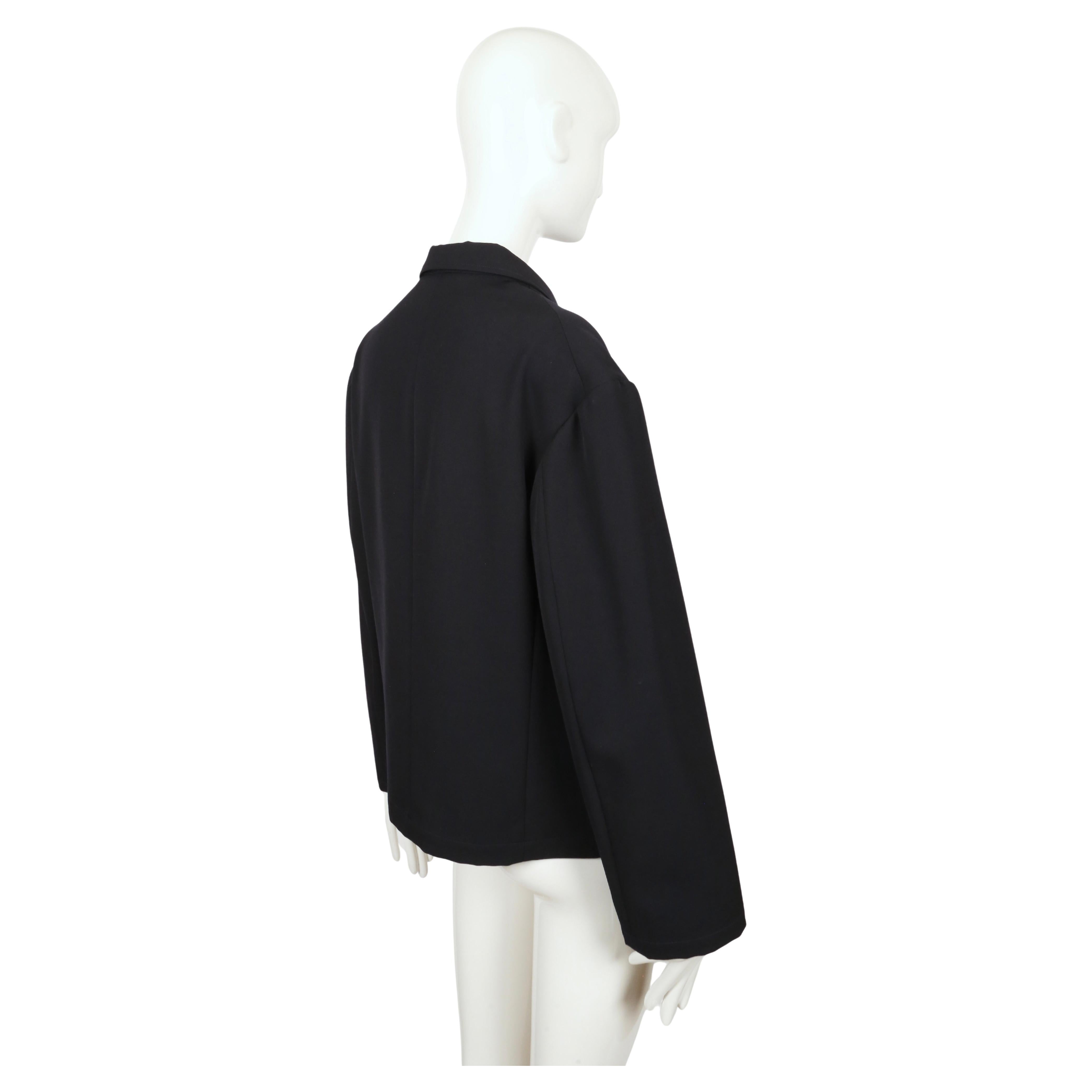 Chaqueta ligera de gabardina de lana de los años 80 YOHJI YAMAMOTO con botones sobredimensionados en venta 1