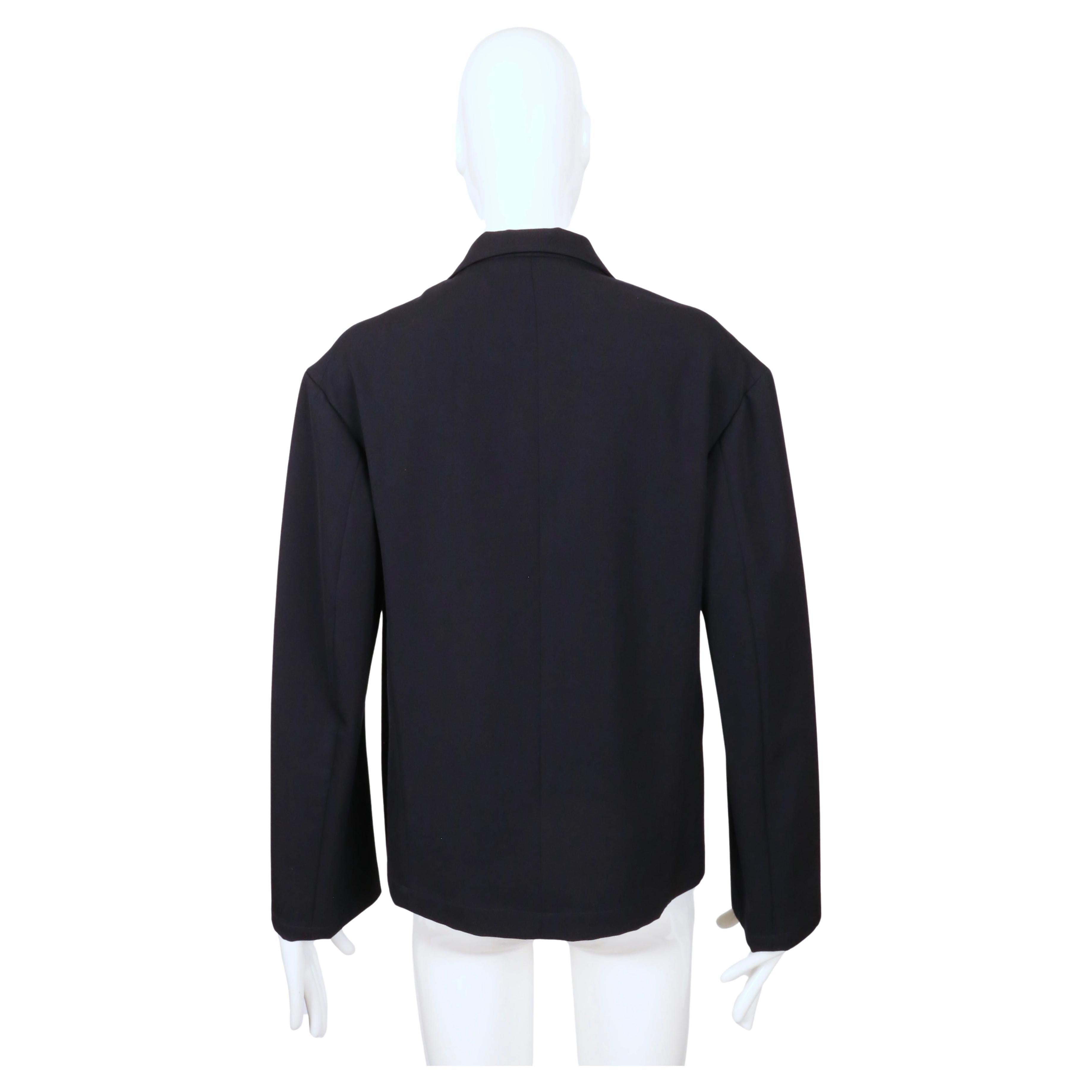 Chaqueta ligera de gabardina de lana de los años 80 YOHJI YAMAMOTO con botones sobredimensionados en venta 4
