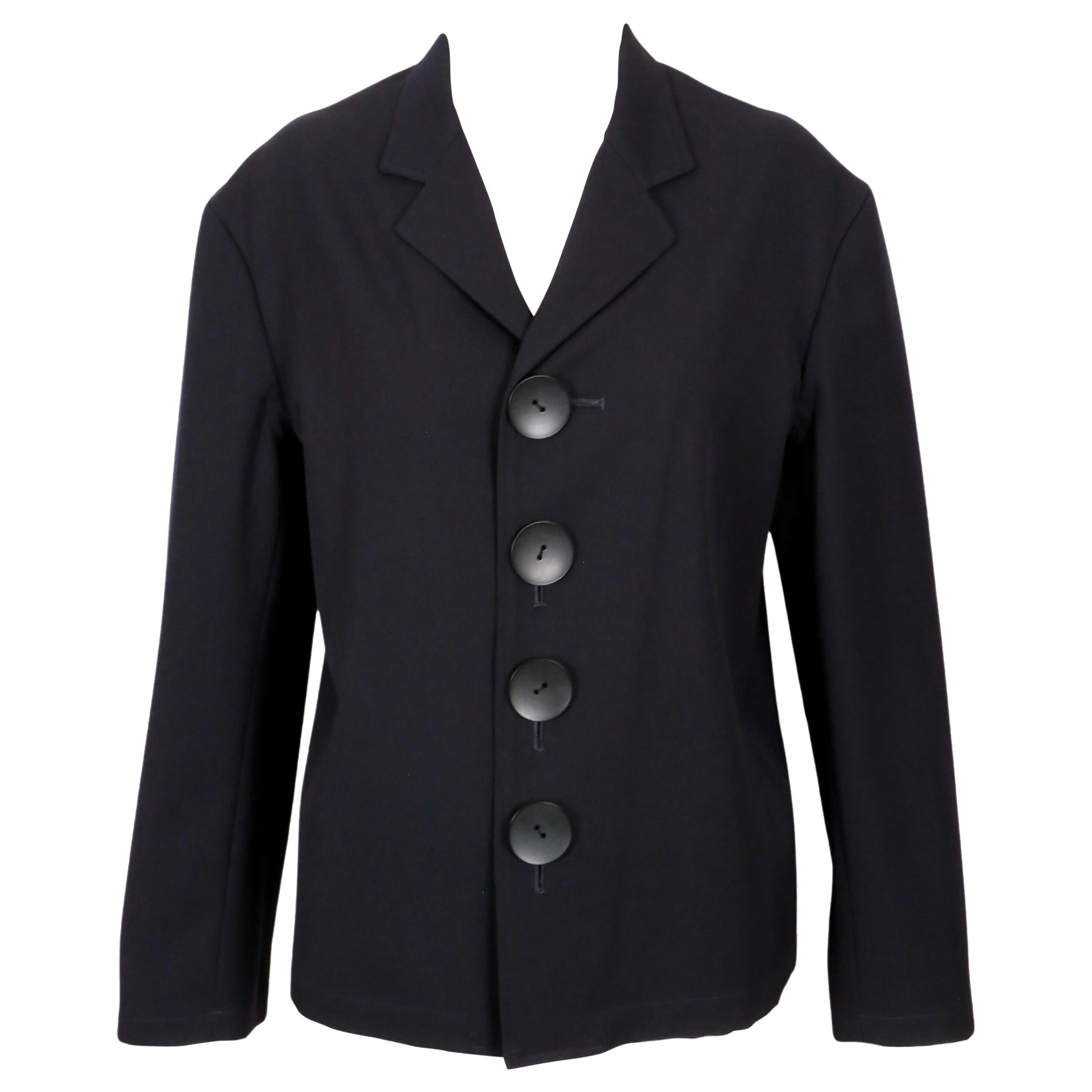 Chaqueta ligera de gabardina de lana de los años 80 YOHJI YAMAMOTO con botones sobredimensionados