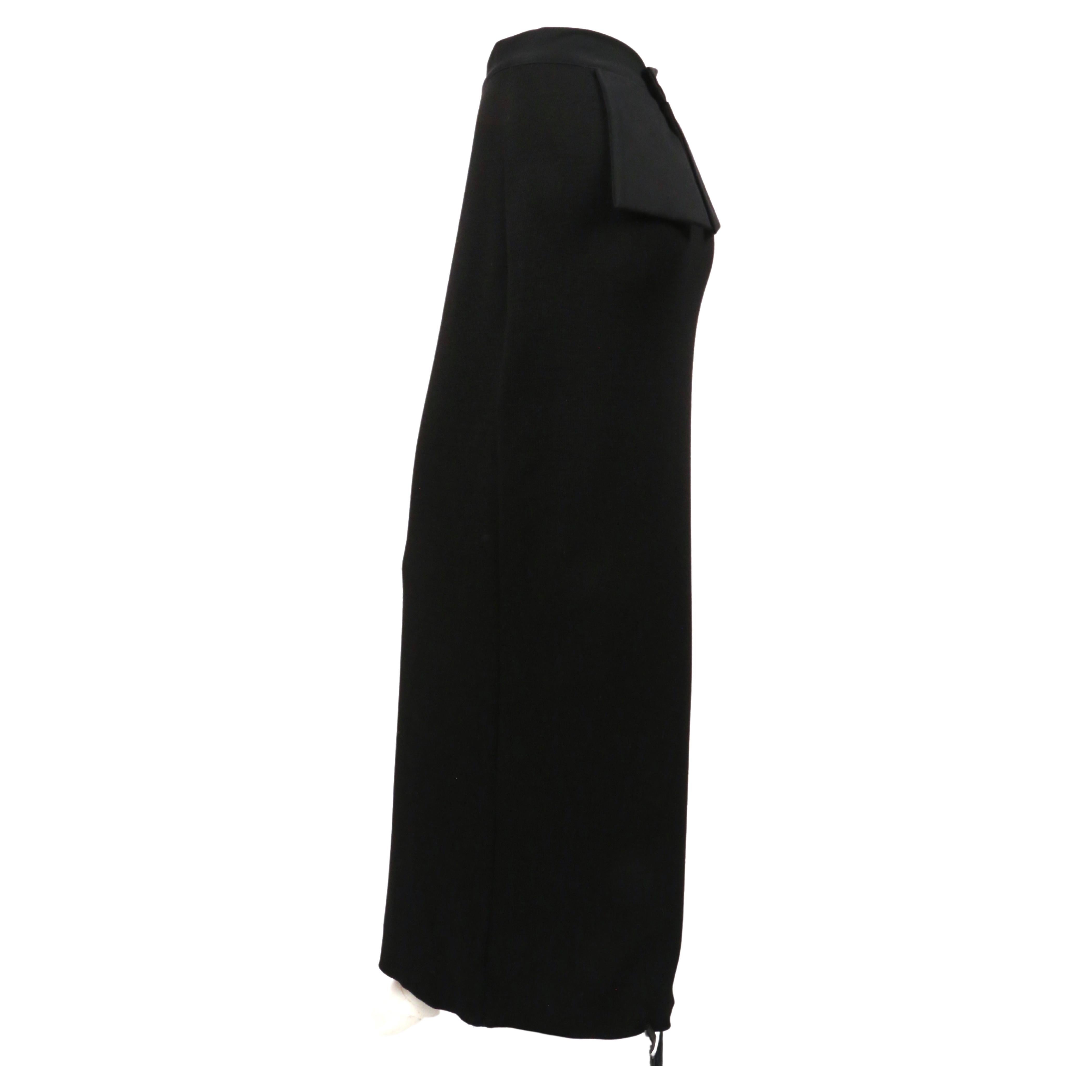 Black 1980's YOHJI YAMAMOTO slinky black knit skirt with flap pockets For Sale