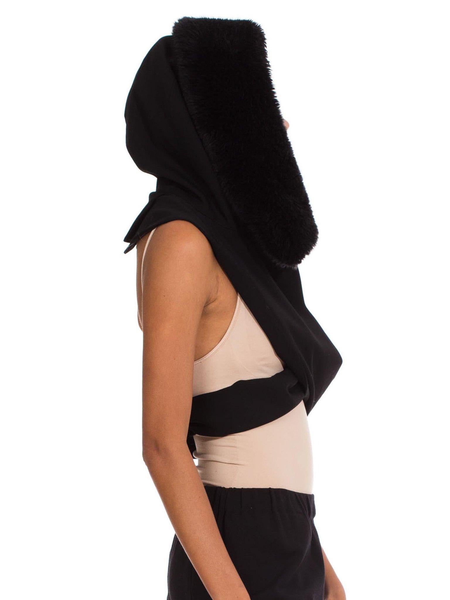 hooded scarf black
