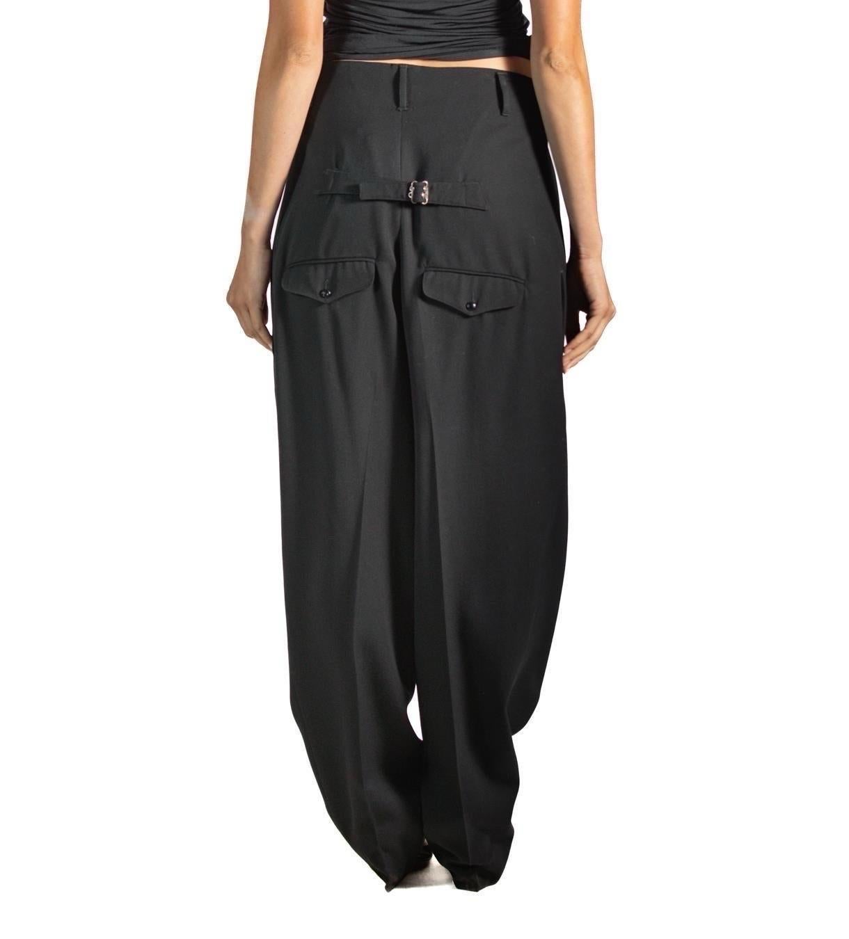 1980S Yohji Yamamoto Wool Men's Extreme High Waist Pants In Excellent Condition In New York, NY