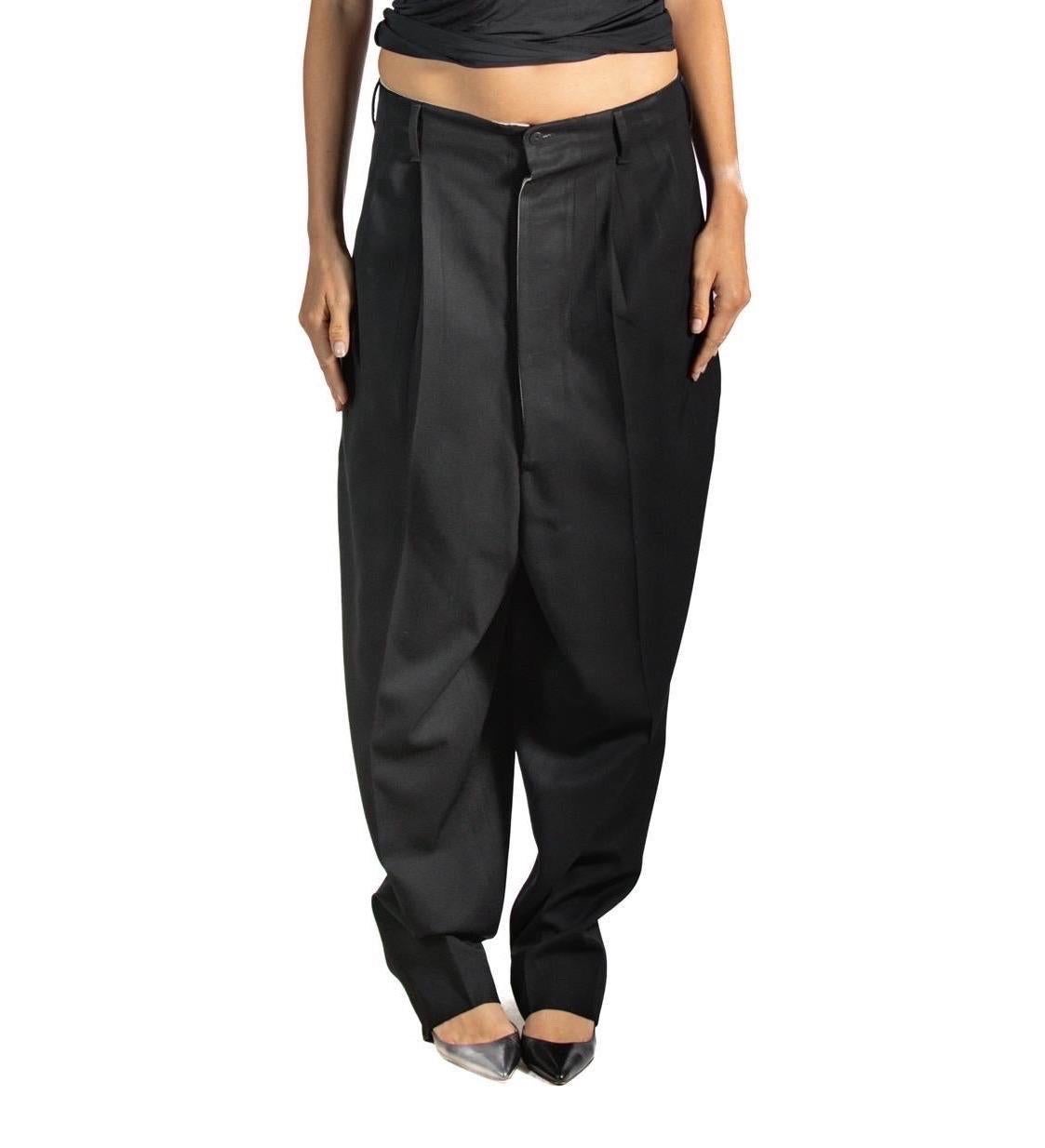 1980S Yohji Yamamoto Wool Men's Extreme High Waist Pants 1