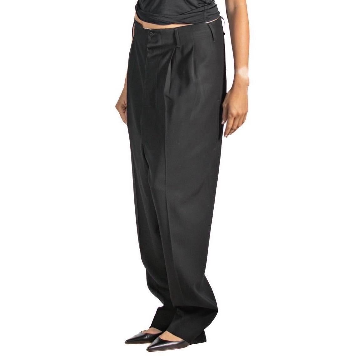 1980S Yohji Yamamoto Wool Men's Extreme High Waist Pants 2