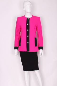 1980s YSL Pink and Black Jacket