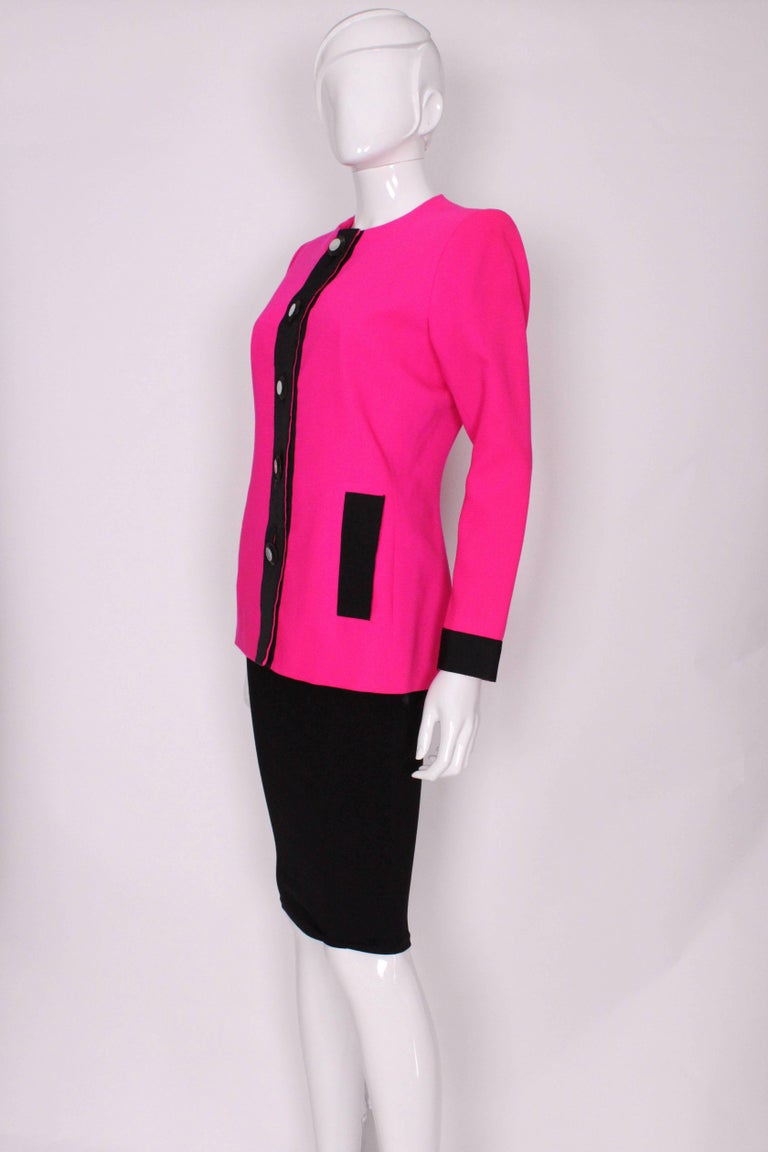 1980s YSL Pink and Black Jacket at 1stDibs