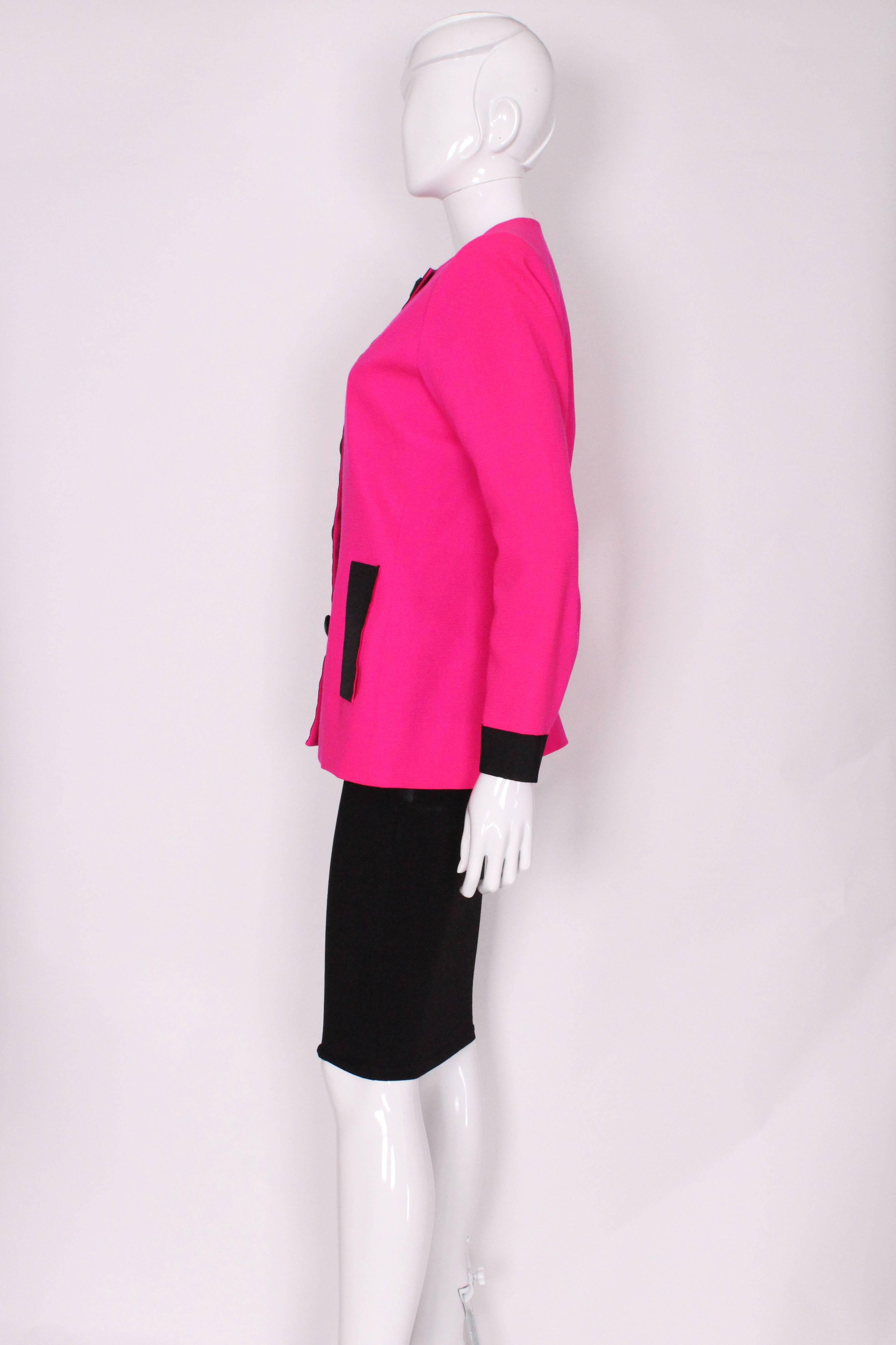 1980s YSL Pink and Black Jacket 1