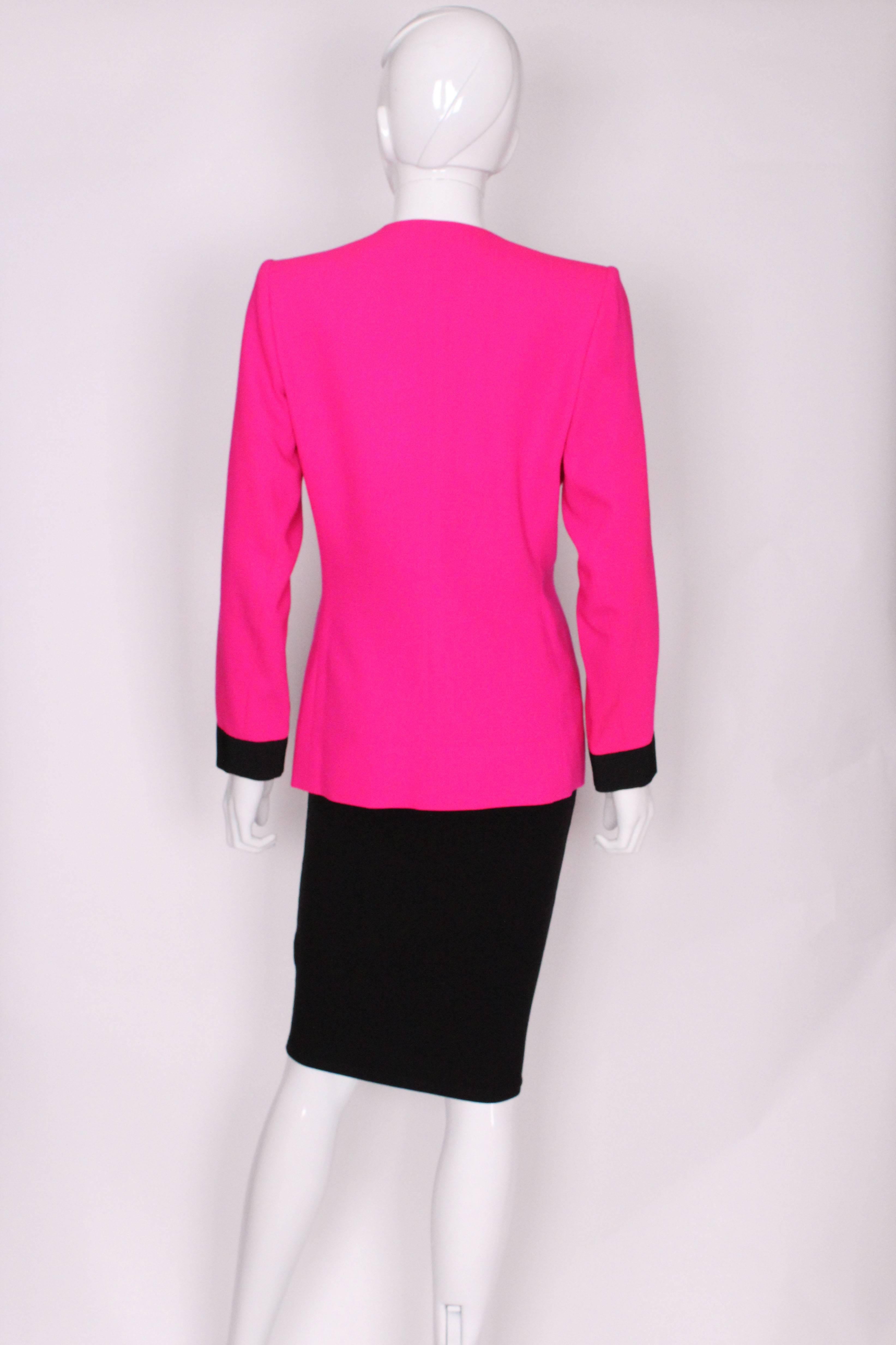 1980s YSL Pink and Black Jacket 2
