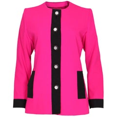 Retro 1980s YSL Pink and Black Jacket