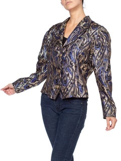 1980s YSL Style Gold Damask Jacket