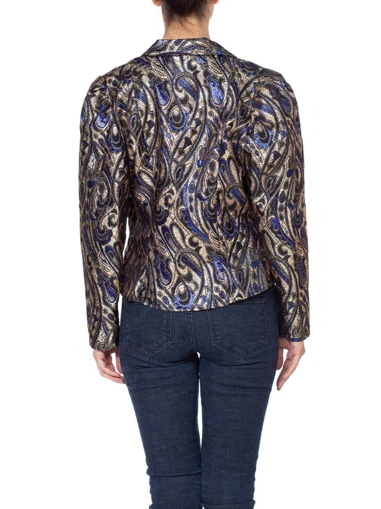 1980s YSL Style Gold Damask Jacket For Sale at 1stdibs
