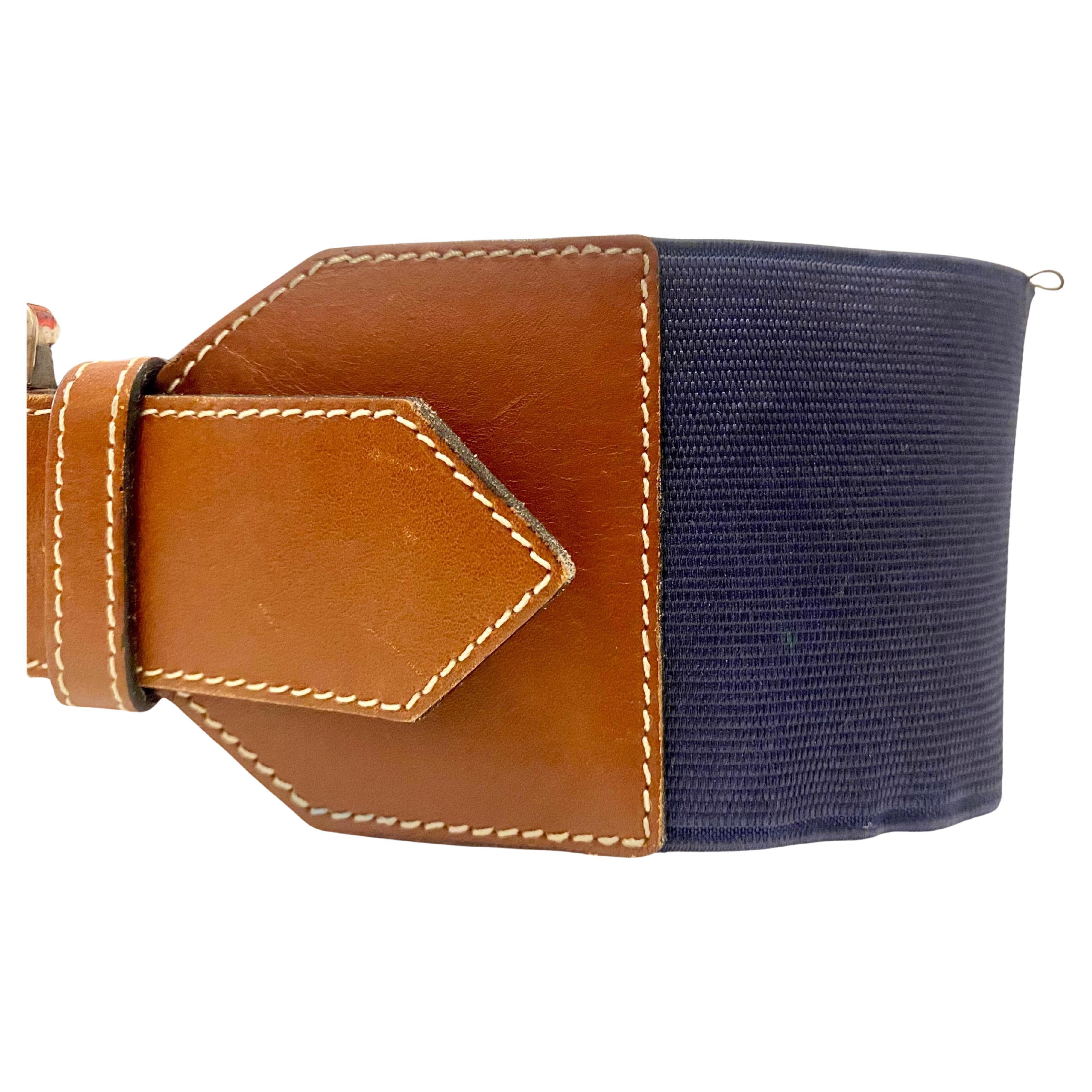 Women's 1980s YSL Yves Saint Laurent Elasticated High Waist Leather belt For Sale