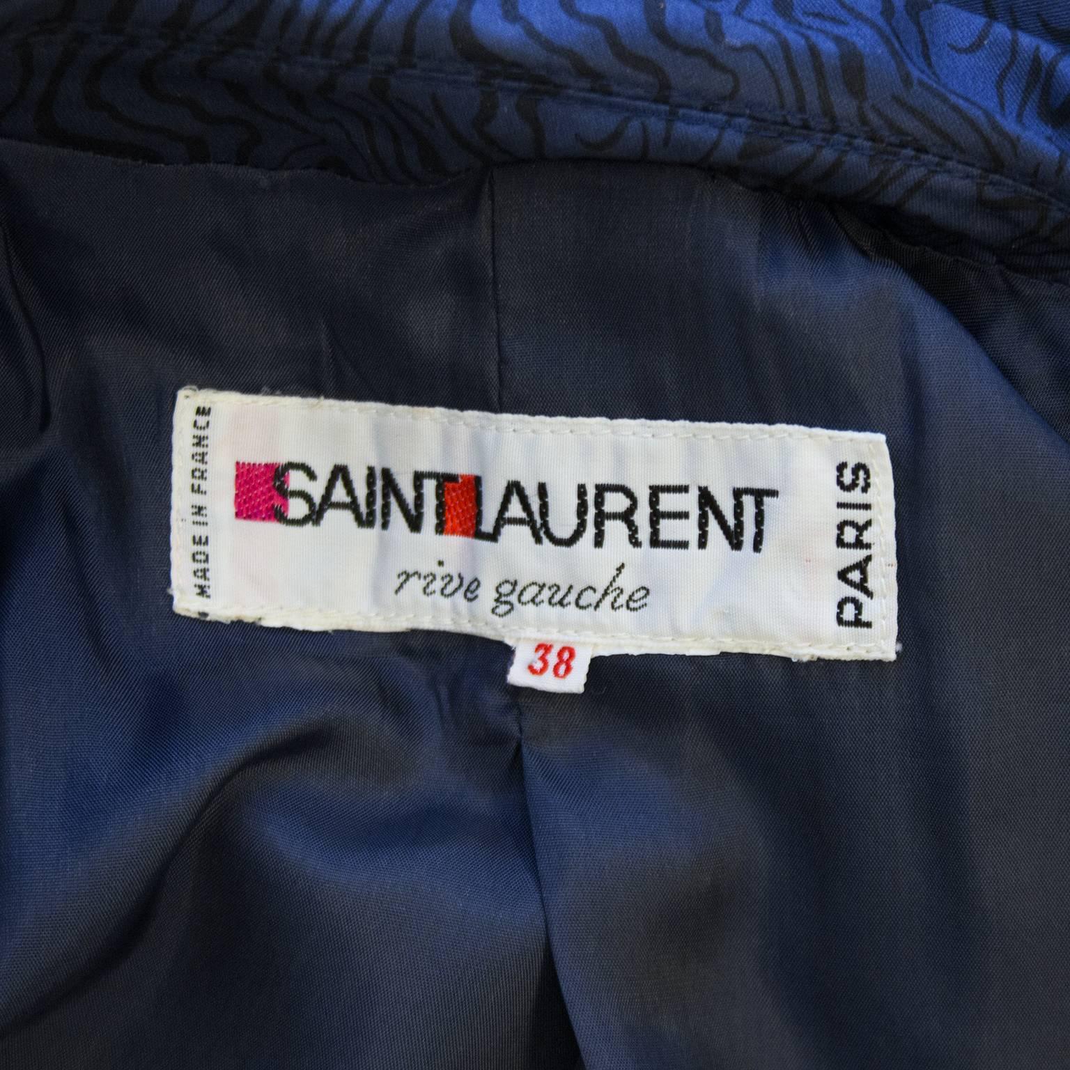 Purple 1980’s YSL Yves Saint Laurent Navy Trench Coat  For Sale