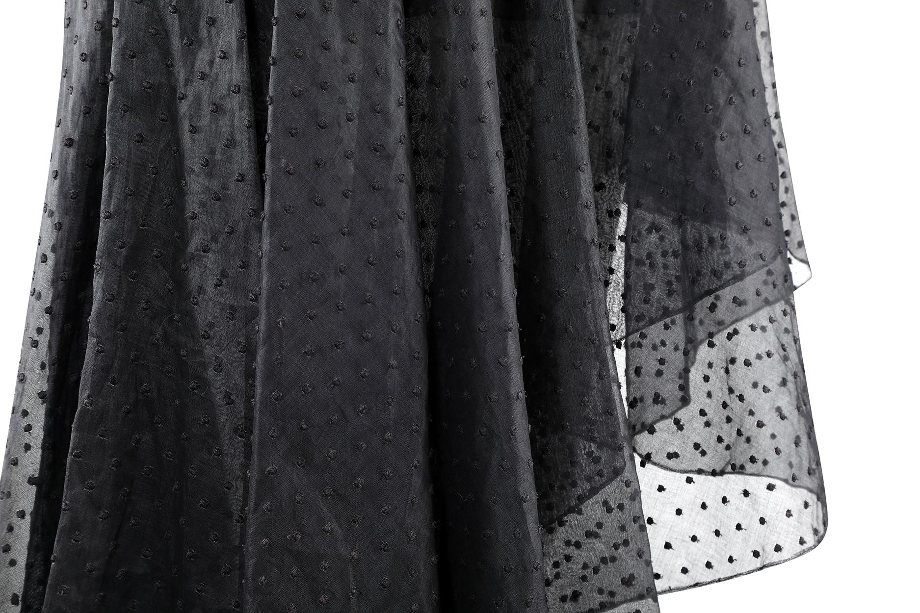 Yves Saint Laurent - Robe asymétrique noire avec bordure de style flaminco, années 1980  Excellent état - En vente à London, GB