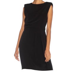 1980S YVES SAINT LAURENT Black Haute Couture Silk Faille Perfect LBD Dress