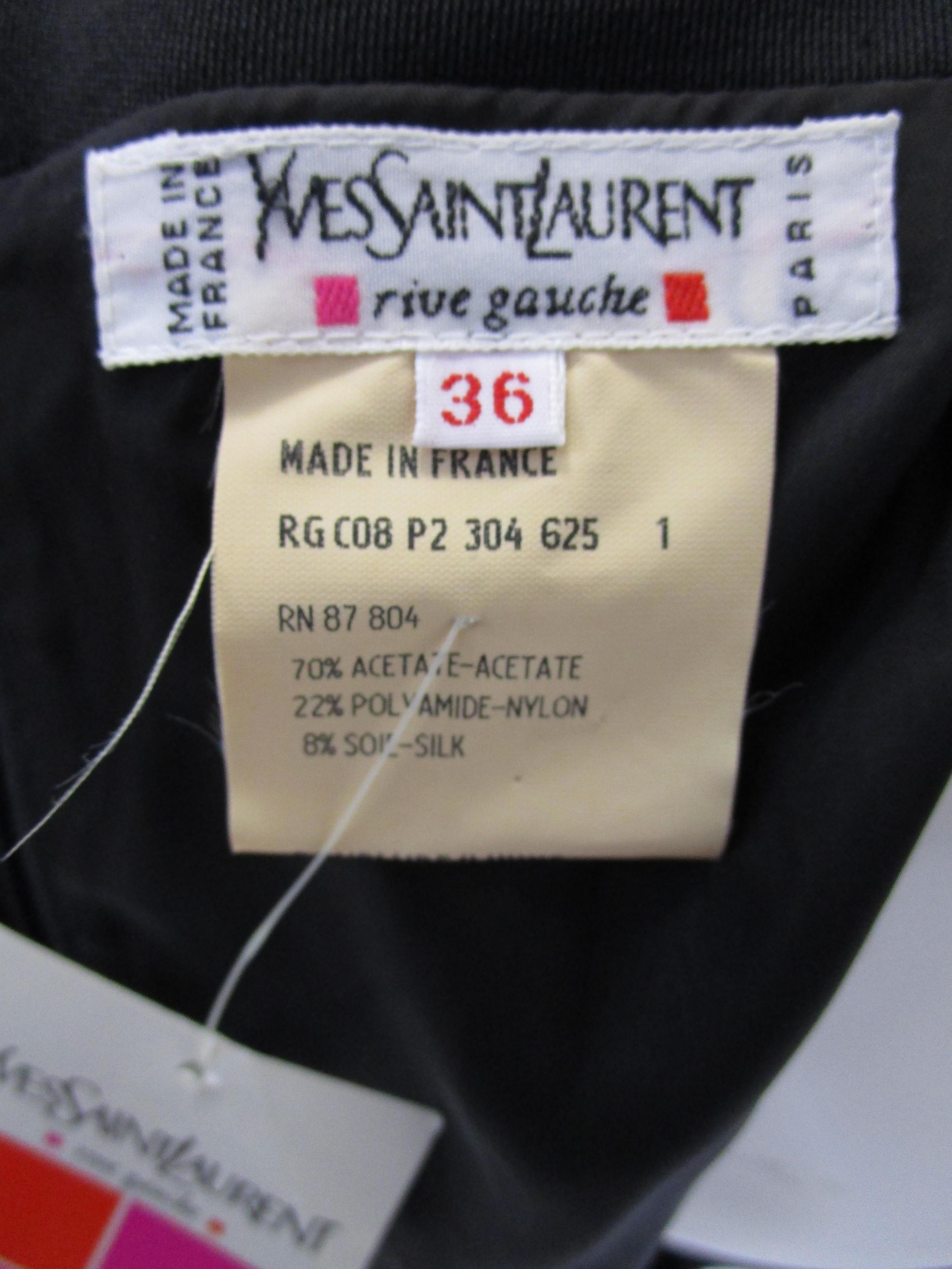 1980s Yves Saint Laurent Black Jumpsuit New with Tags 2