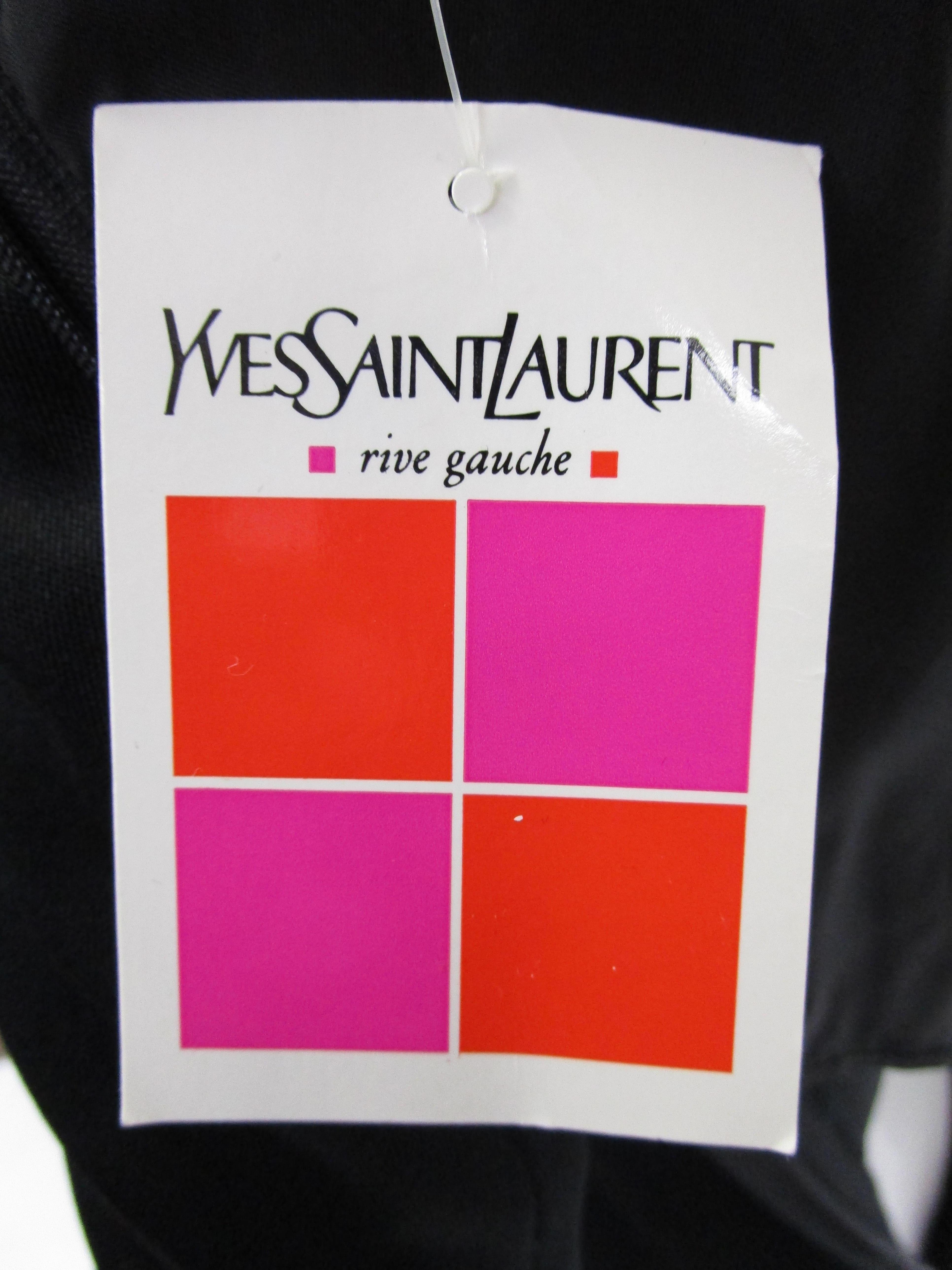 1980s Yves Saint Laurent Black Jumpsuit New with Tags 3