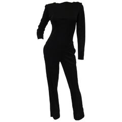1980s Yves Saint Laurent Black Jumpsuit New with Tags