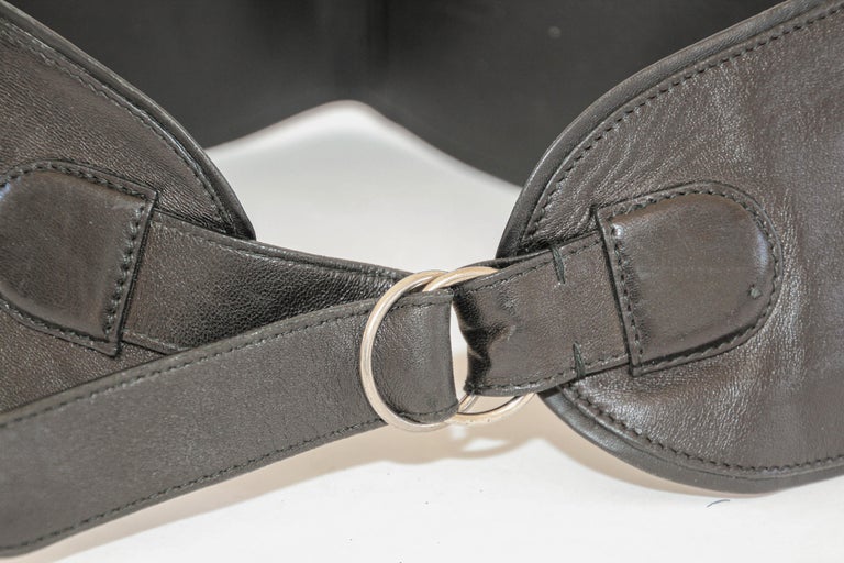 Saint Laurent Wide Leather Corset Belt
