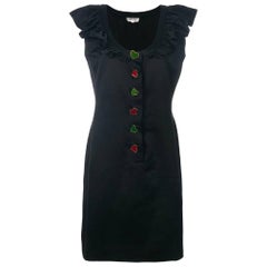 Vintage 1980s Yves Saint Laurent Black Mini Dress