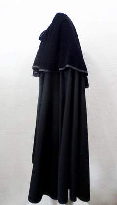 Yves Saint Laurent 1980s Black Wool Cape