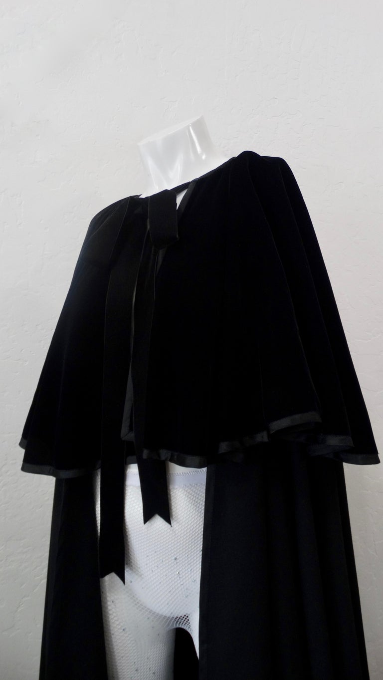 Yves Saint Laurent 1980s Black Wool Cape For Sale at 1stDibs