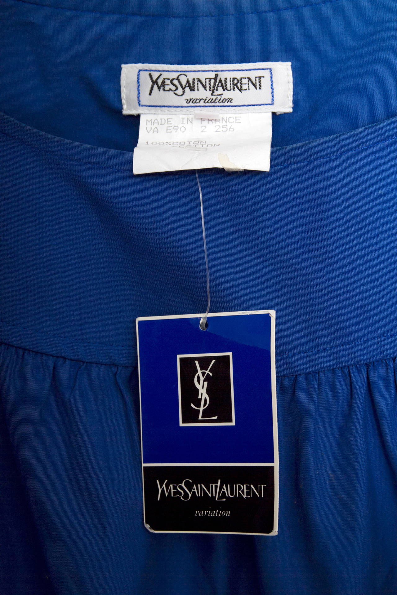 1980s Yves Saint Laurent Blue Tent Dress For Sale 3