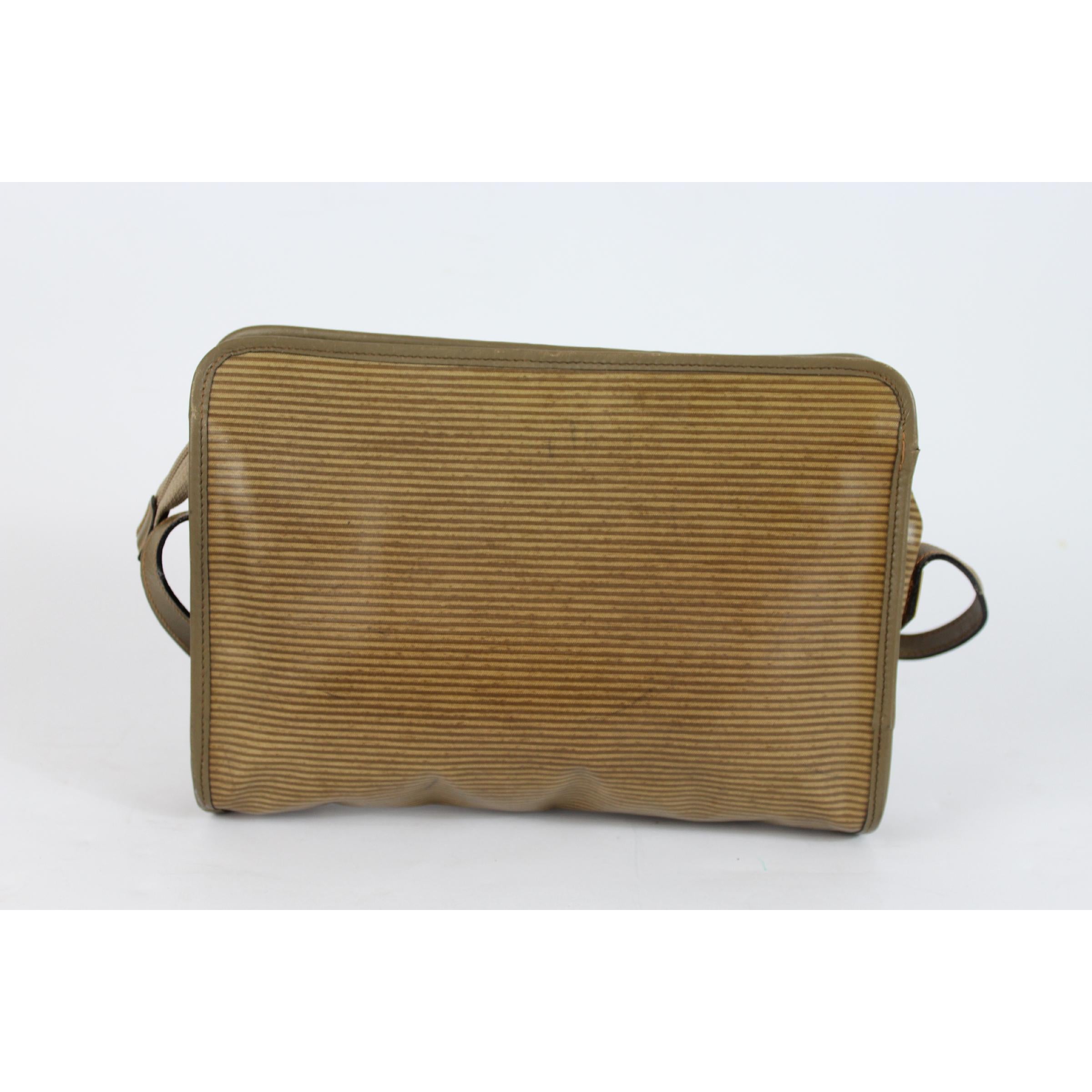 1980s Yves Saint Laurent Brown Canvas and Leather Crossbody Bag In Good Condition In Brindisi, Bt