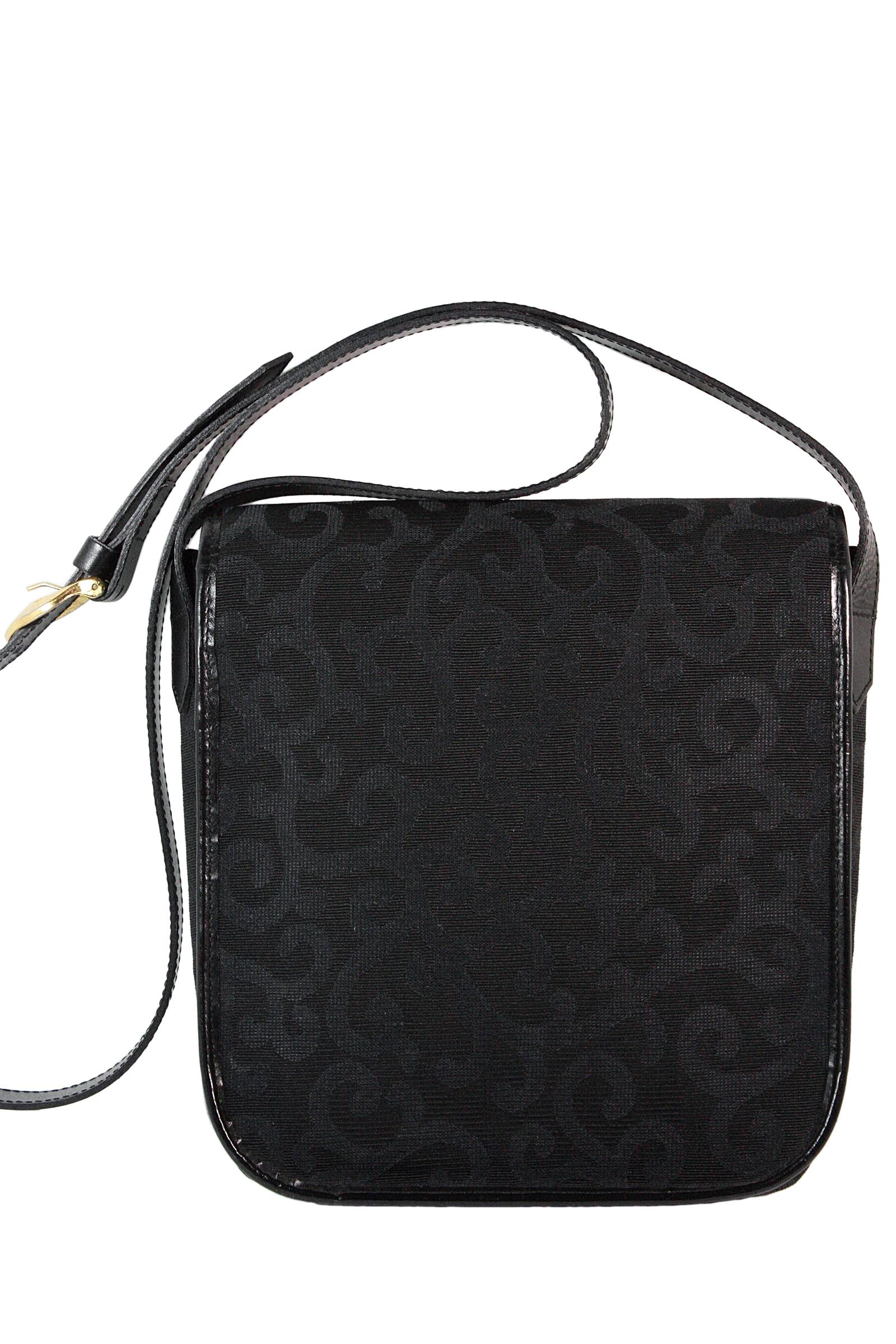 Black 1980s Yves Saint Laurent Canvas Heart Handbag