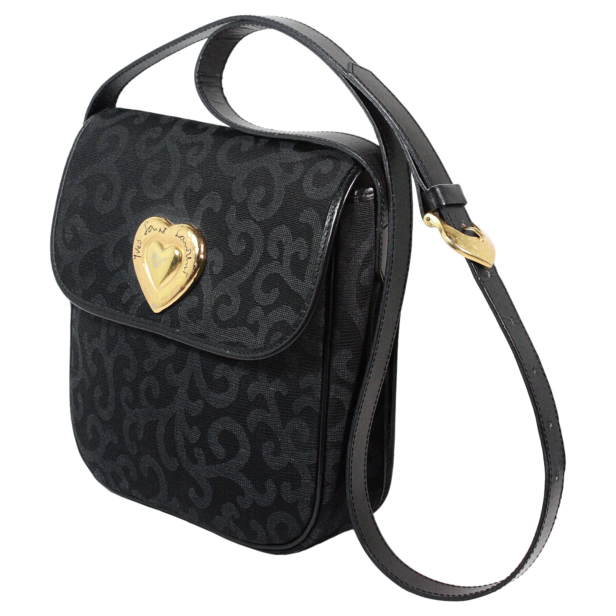 1980s Yves Saint Laurent Canvas Heart Handbag