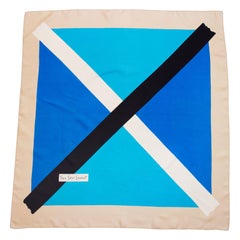 1980s Yves Saint Laurent Color Block Silk Scarf