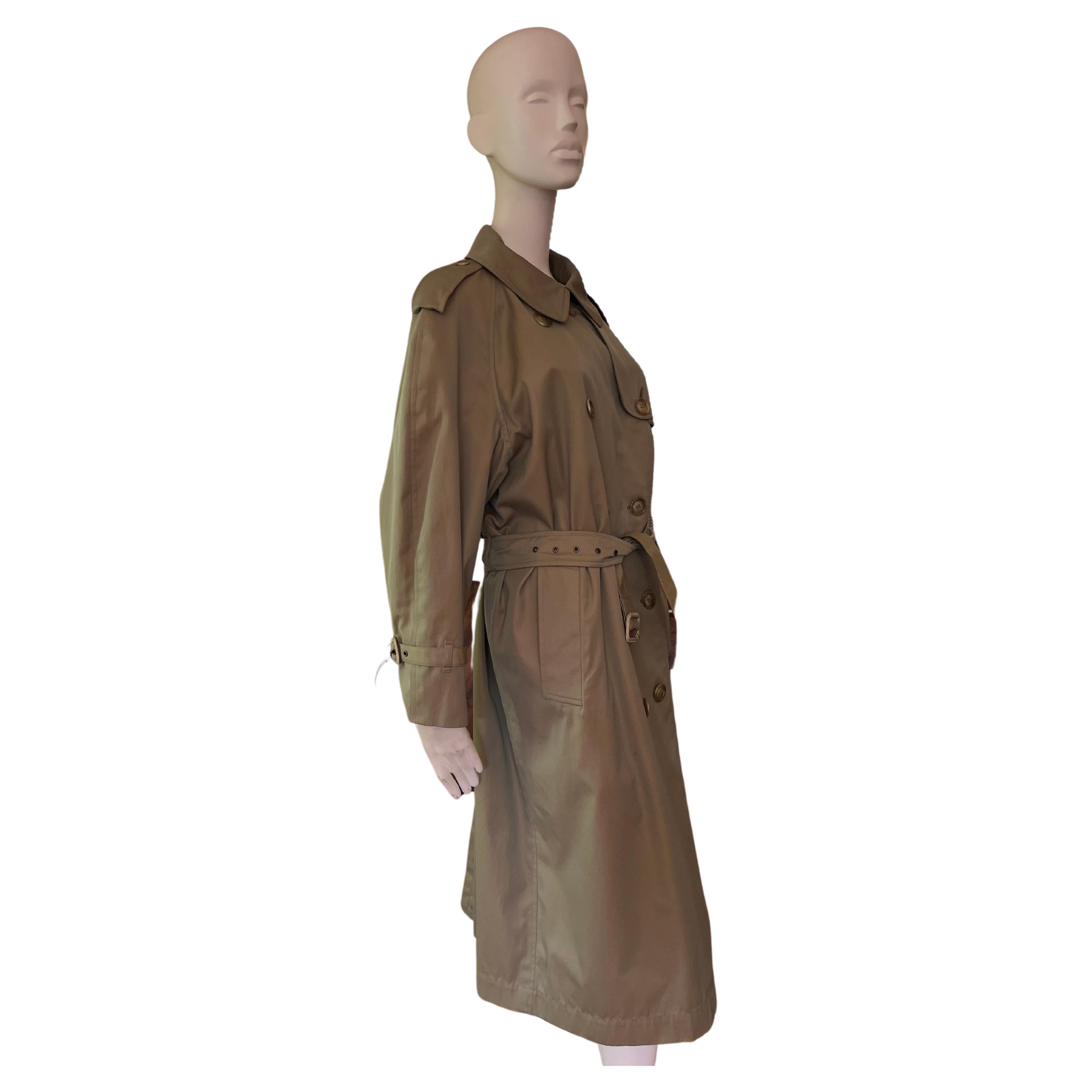 1980s Yves Saint Laurent Cotton Trench 44Fr For Sale