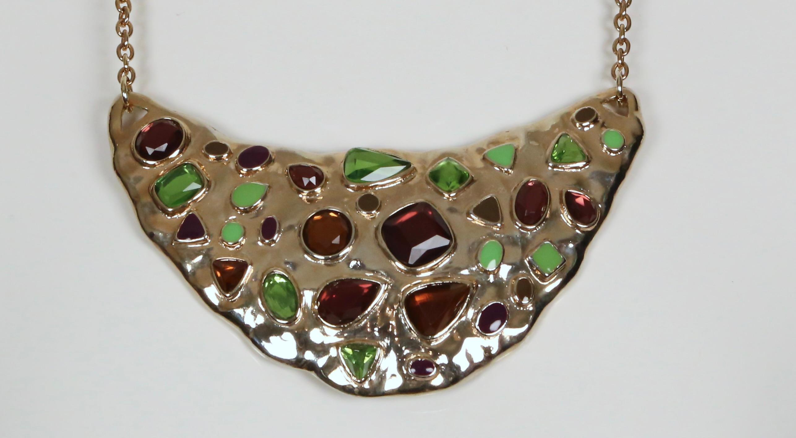 Collana Yves Saint Laurent del 1980 con cristalli sfaccettati e smalto in vendita 4