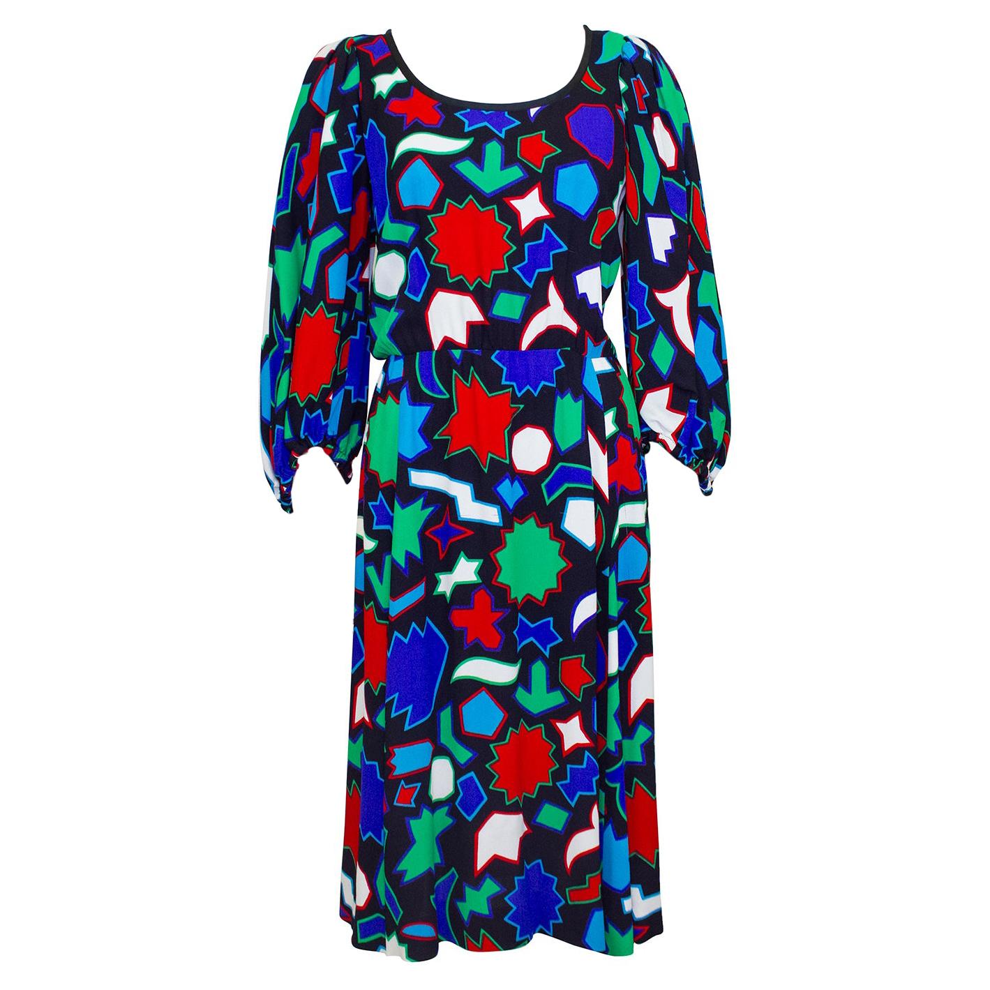 Robe à imprimé géométrique Yves Saint Laurent, 1982