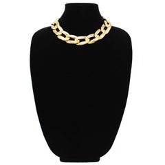 1980's Yves Saint Laurent Gilt Metal Oversized Chain Link Choker