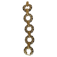 1980s Yves Saint Laurent Gold black with Swarovski Stones bracelet